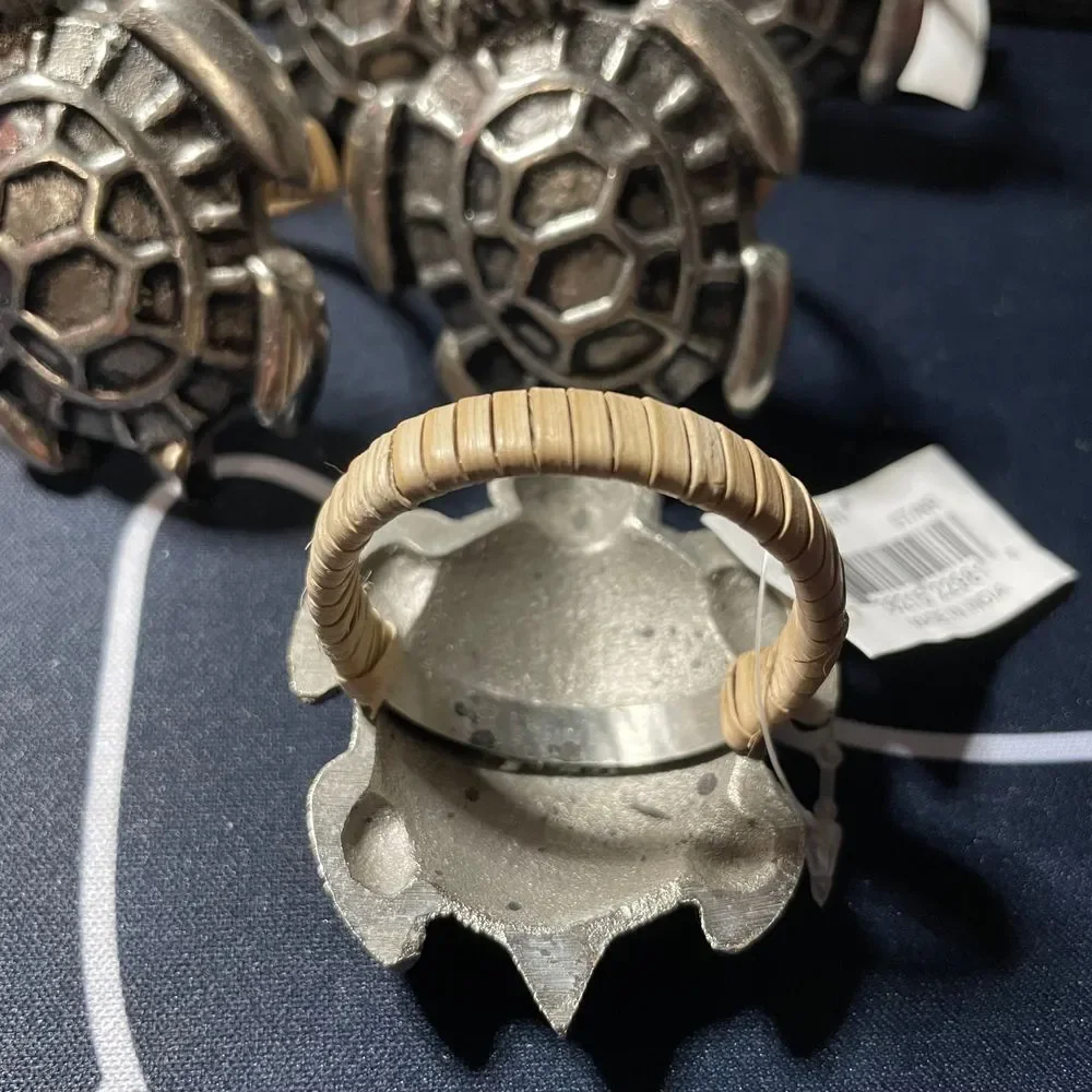 Design Imports Metal Sea Turtle Napkin Rings Set of 6 Coastal Beach‎ Table Decor